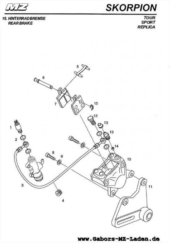 16. Hinterradbremse