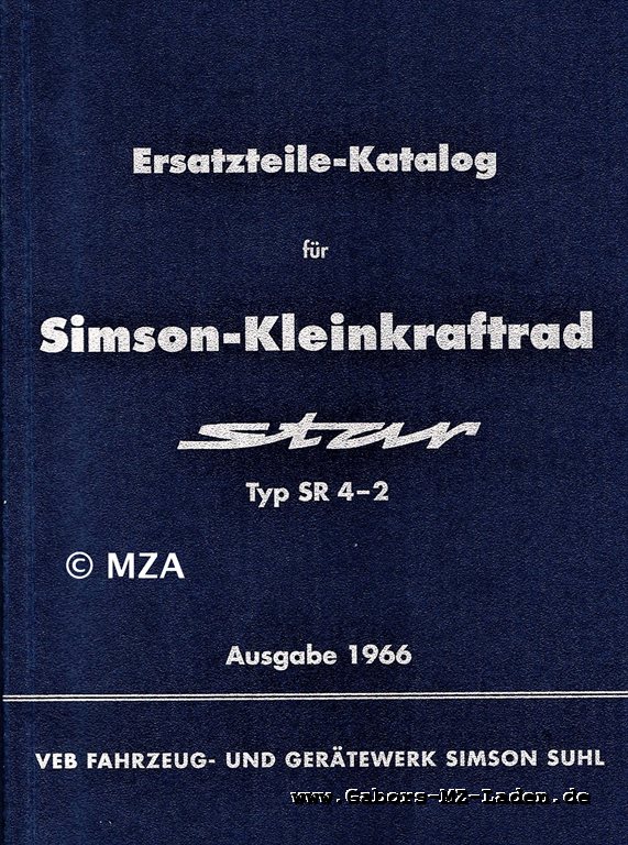 SR4-2 Star - Spare parts catalouge from 1966