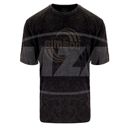 Camiseta lavada al ácido, color: negro, talla: L - motivo: SIMSON Cross