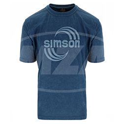Camiseta lavada al ácido, color: petróleo, talla: XL - motivo: SIMSON Cross