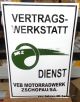 Enamel sign MZ authorized workshop -GERMAN- "MZ Vertrags-Werkstatt"